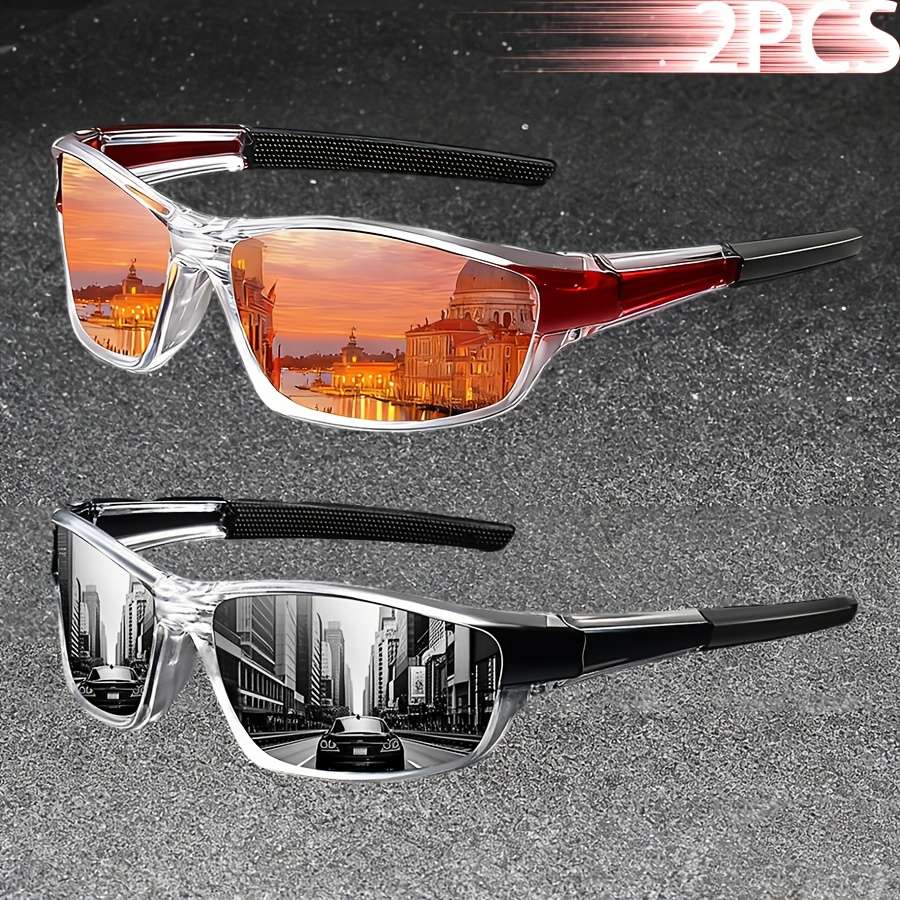 Cycling Glasses Color 2Pcs Greenmirror Clearblack