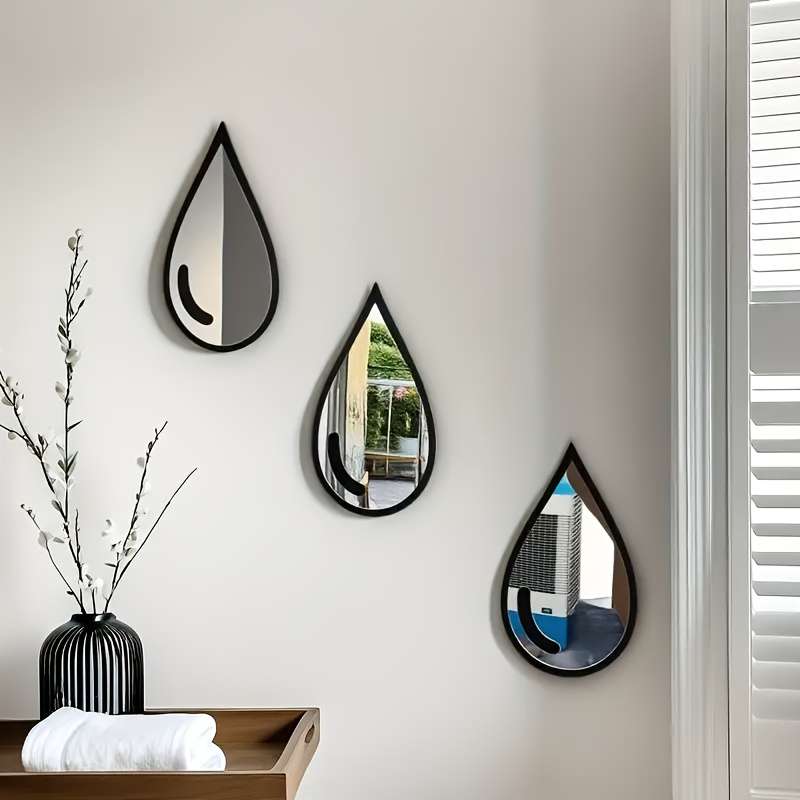 Wall Stickers Quantity Water Drop Mirror Stickers 6 Pack