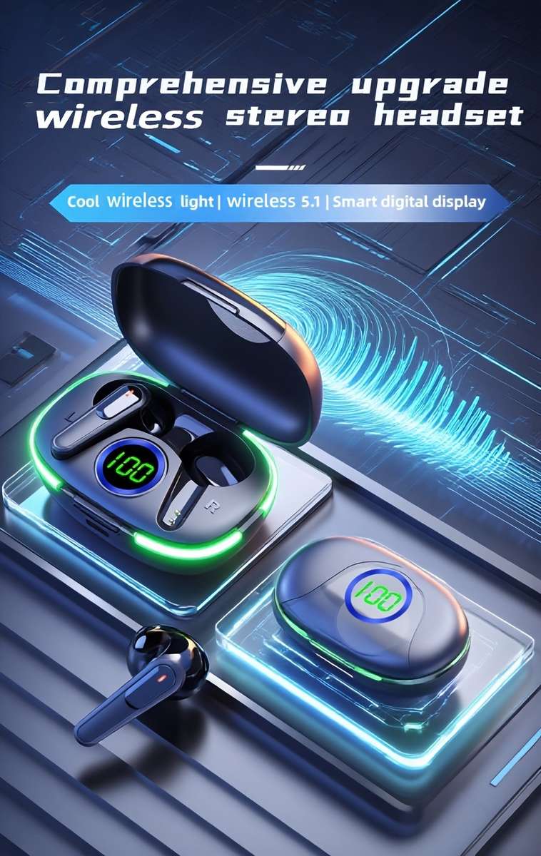 Rechargeable Wireless Earbuds Headphones Headset