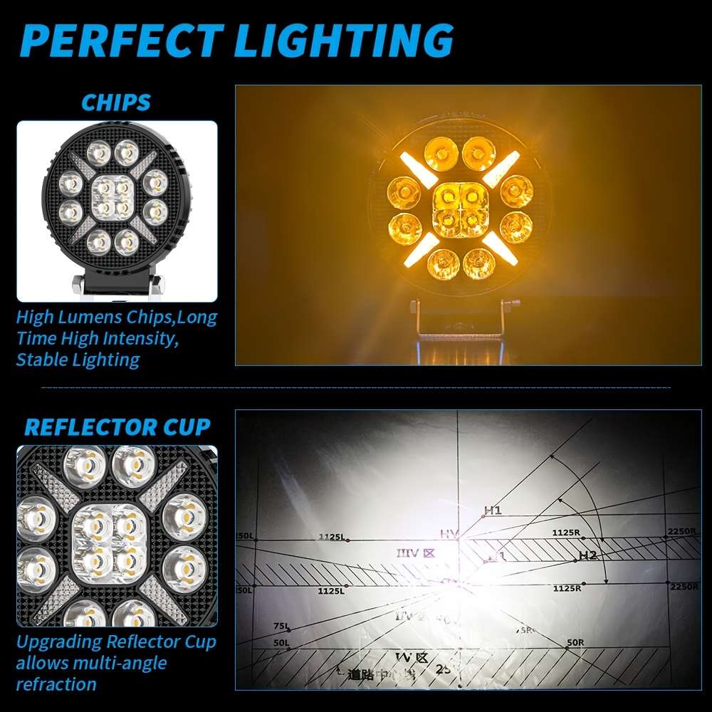 Car Lights Items 1 Pcs Square