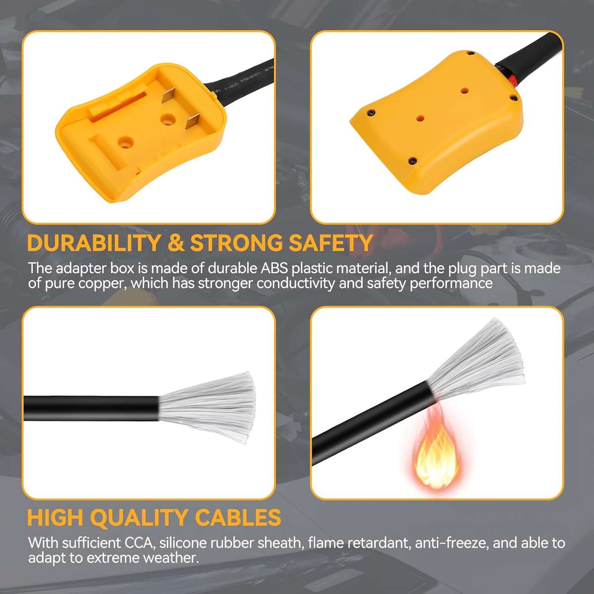 Car Accessories Items 12 24V Jump Cable Clip 2M 6.5Ft