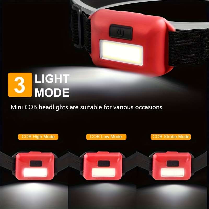 Efficient 1Pc Mini Cob Headlight Lightweight And Portable Outdoor Reliable