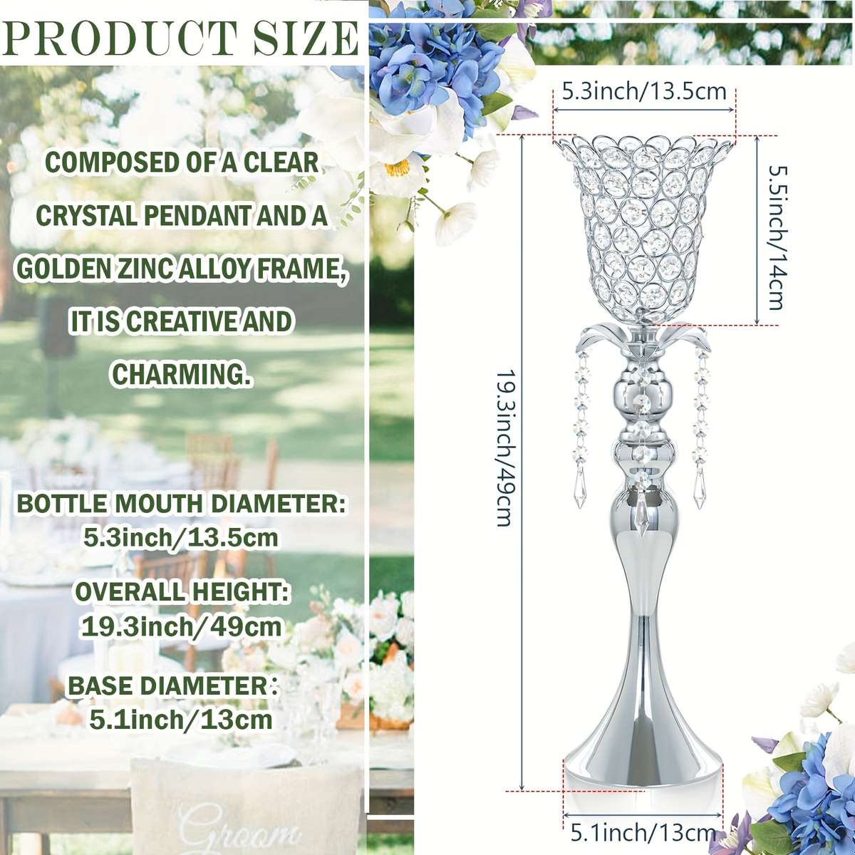Wedding Supplies Color Silvery Quantity 2Pcs