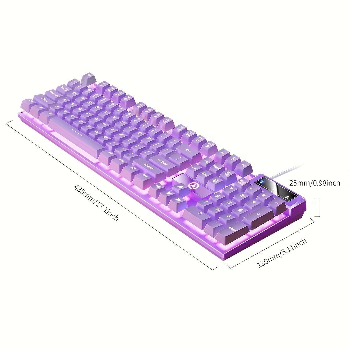 Keyboard Color Purple  white Light