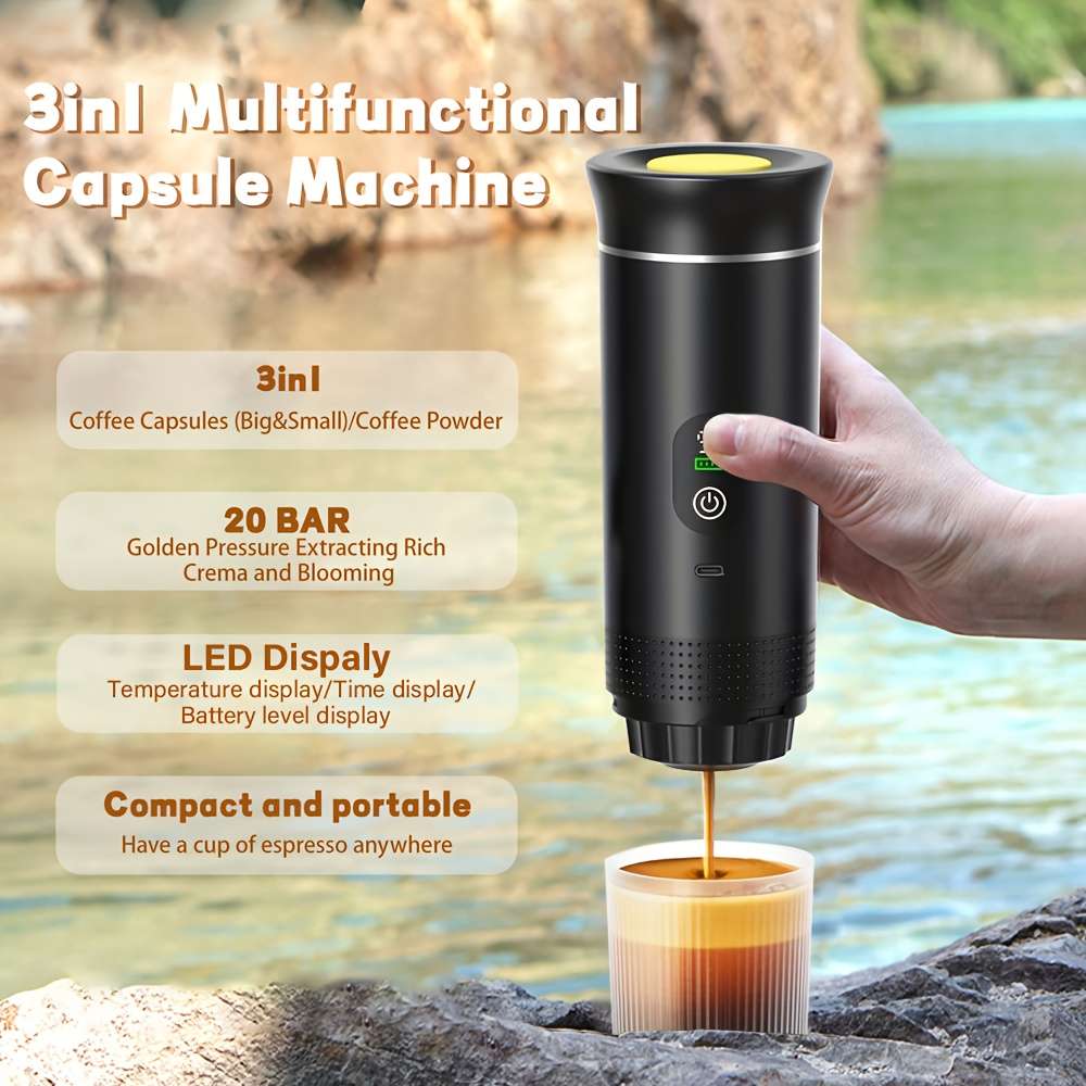 Upgrade Edition Portable Espresso Machine With Digital Display And Stand Type