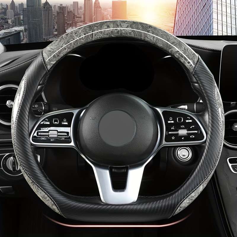 Car Steering Wheel Cover Gray (D Shaped)