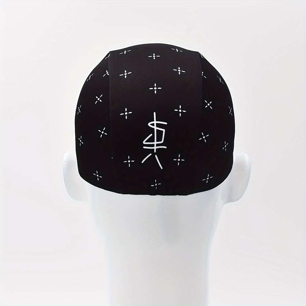 1pc Classic Retro Black Summer Cycling Cap Breathable Quick Dry Knit Polyester Material Ou