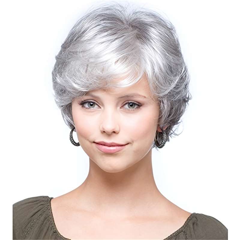 Granny Gray Womens Wigs Hair Length 20.32Cm