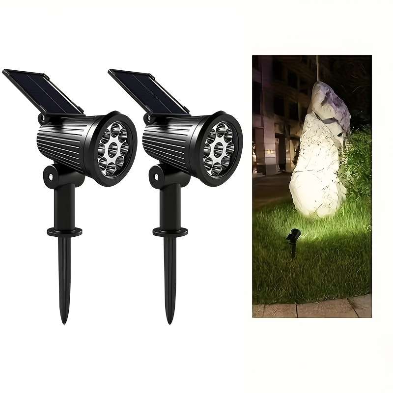 Solar Emergency Lights Color 2Pcs White Spotlight