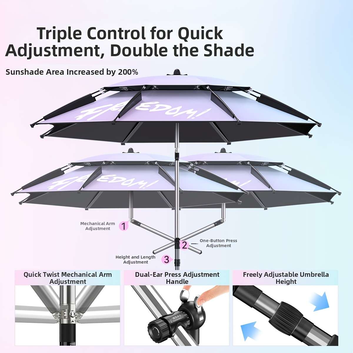 Umbrella Size 2 Meters Quantityumbrella  Pole  Ground Stake