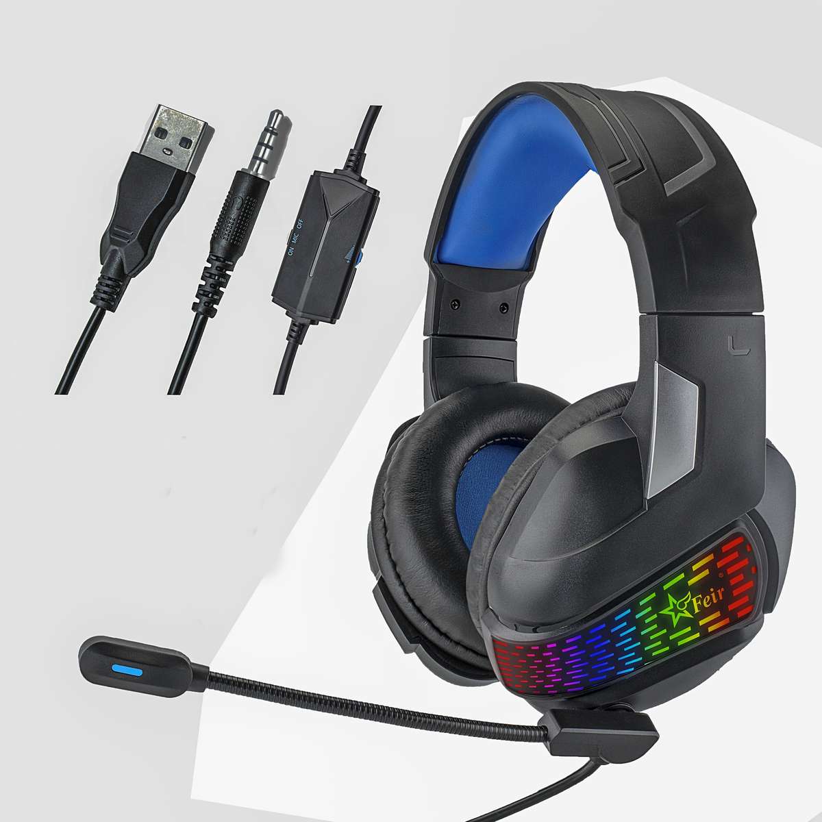 Wired Headphones Black Blue