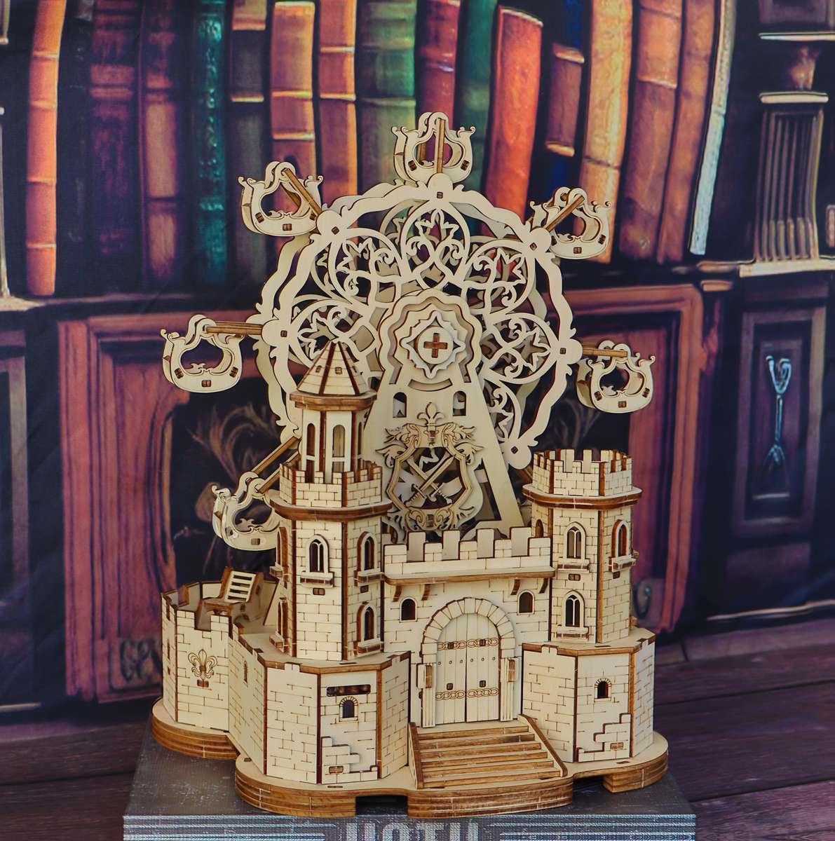 3D Building Model Puzzle Set Items Castle Ferris Wheel