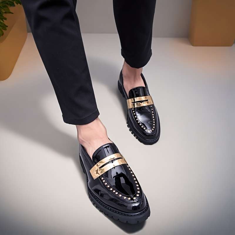 Mens Leather Shoes Color Black Sizeuk 7