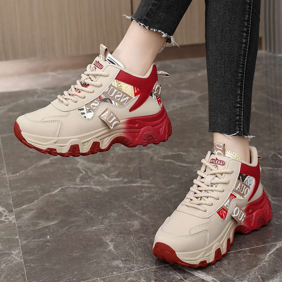 Women S Sneakers Color Red Sizeuk 3