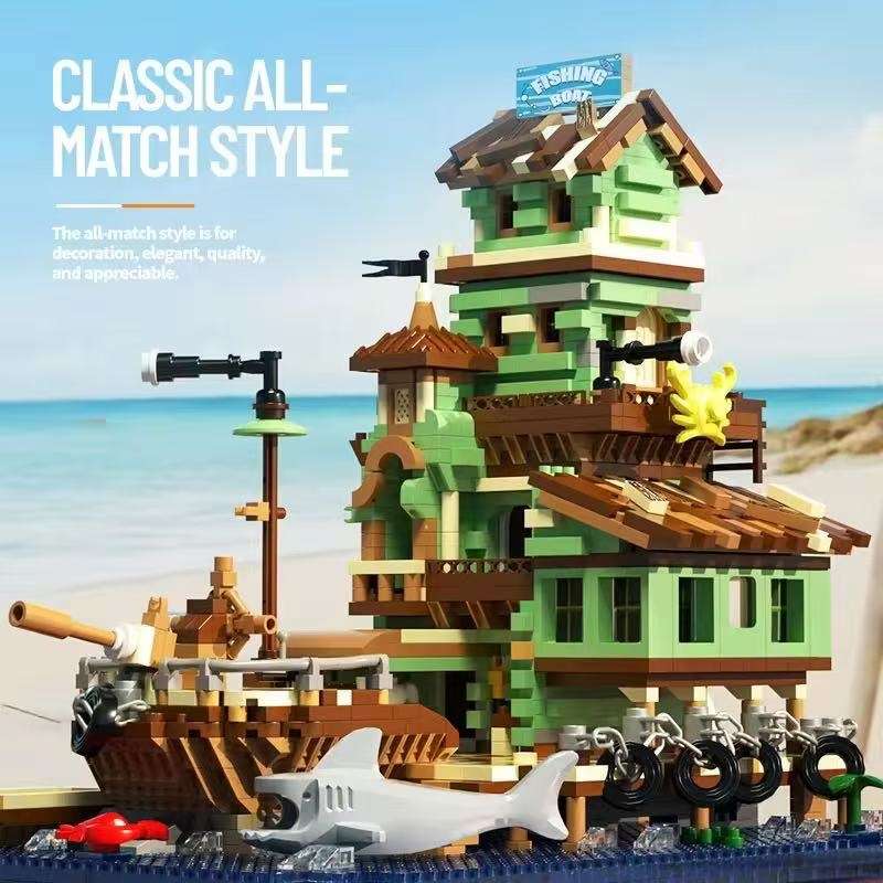 Building Toy Architectural Model Toy Set Style 2560Pcs Nautical Fishing House P3117