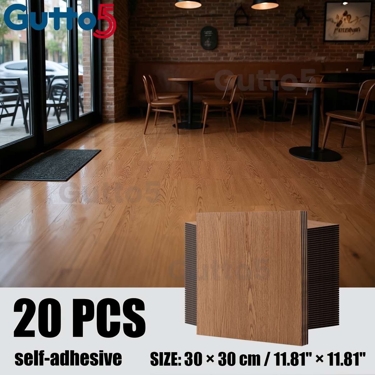 Self Adhesive Floor Stickers 20Pcs 11.8"11.8" 30Cm30Cm Classic Oak