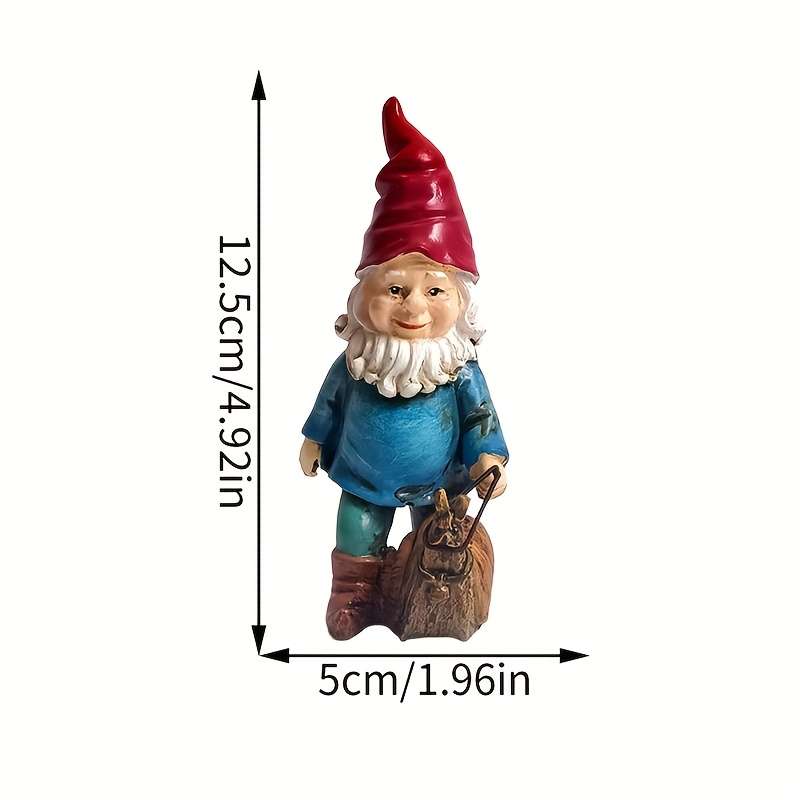 Hand Painted Look Dwarf Gnome Statue Resin