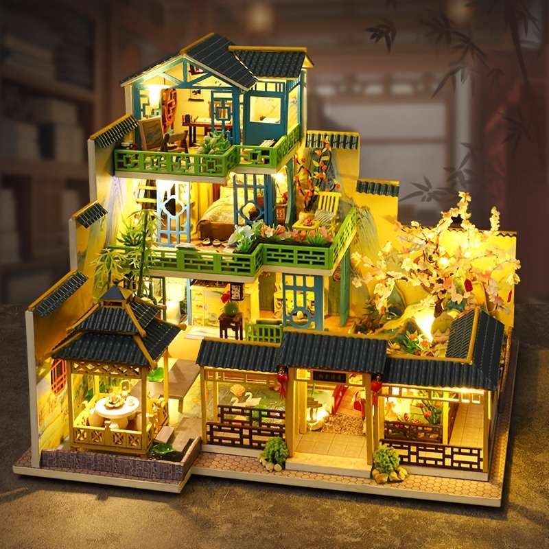 Building Toy Architectural Model Toy Set Style Spring Mountain Residence