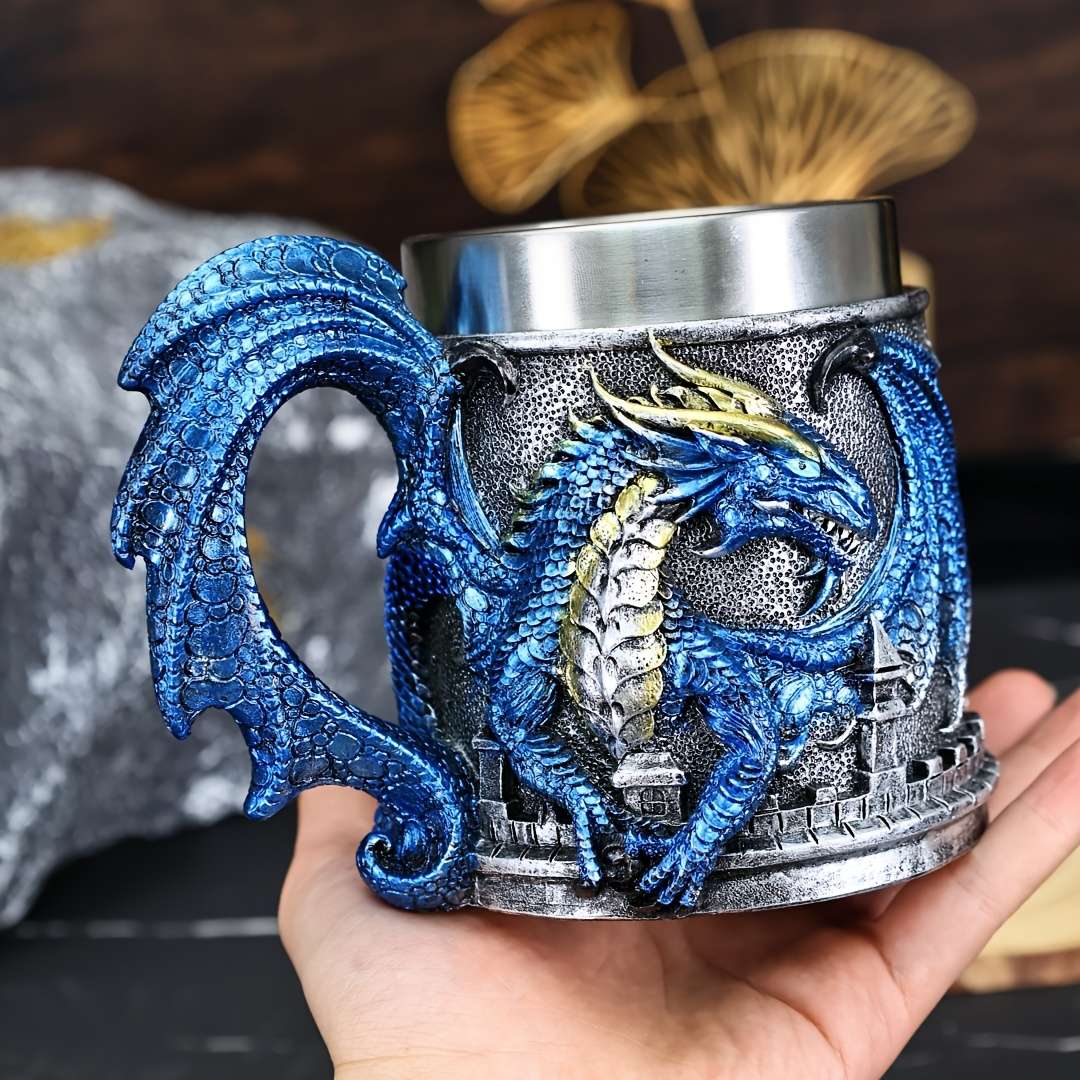 Water Cup Model Dragon Guardian Castle Beer Mug Blue 24033 4 Capacity152Oz 450Ml