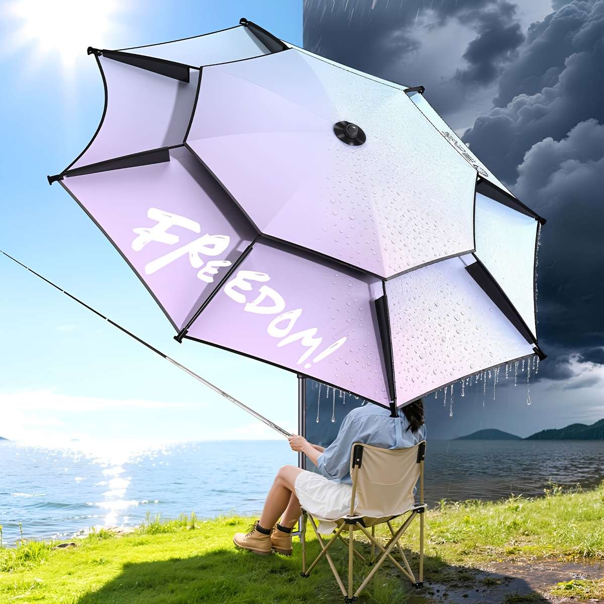 Umbrella Size 2 Meters Quantityumbrella  Pole  Ground Stake