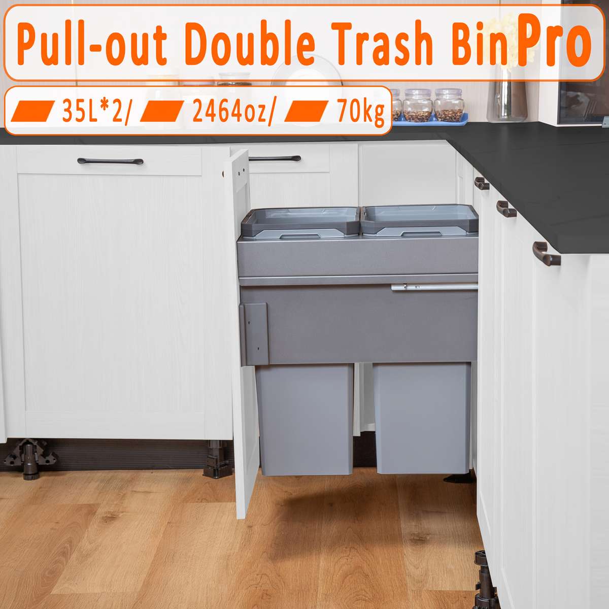 Garbage Can Capacity 2X35L