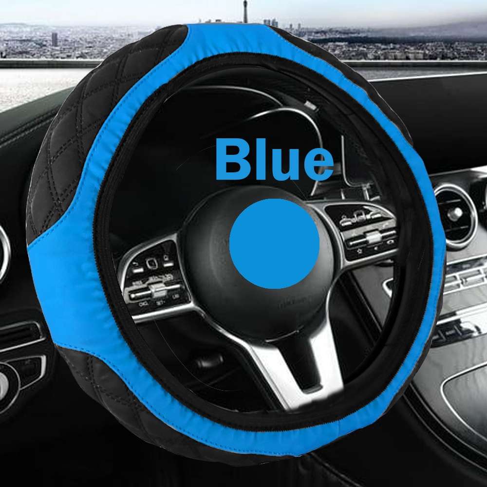 Car Steering Wheel Cover Black+Red Lines