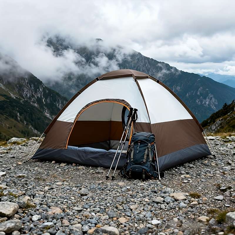 Premium Dome Shaped Matched One Room Two Door Tent Can Be Thrown Opened Co Blue