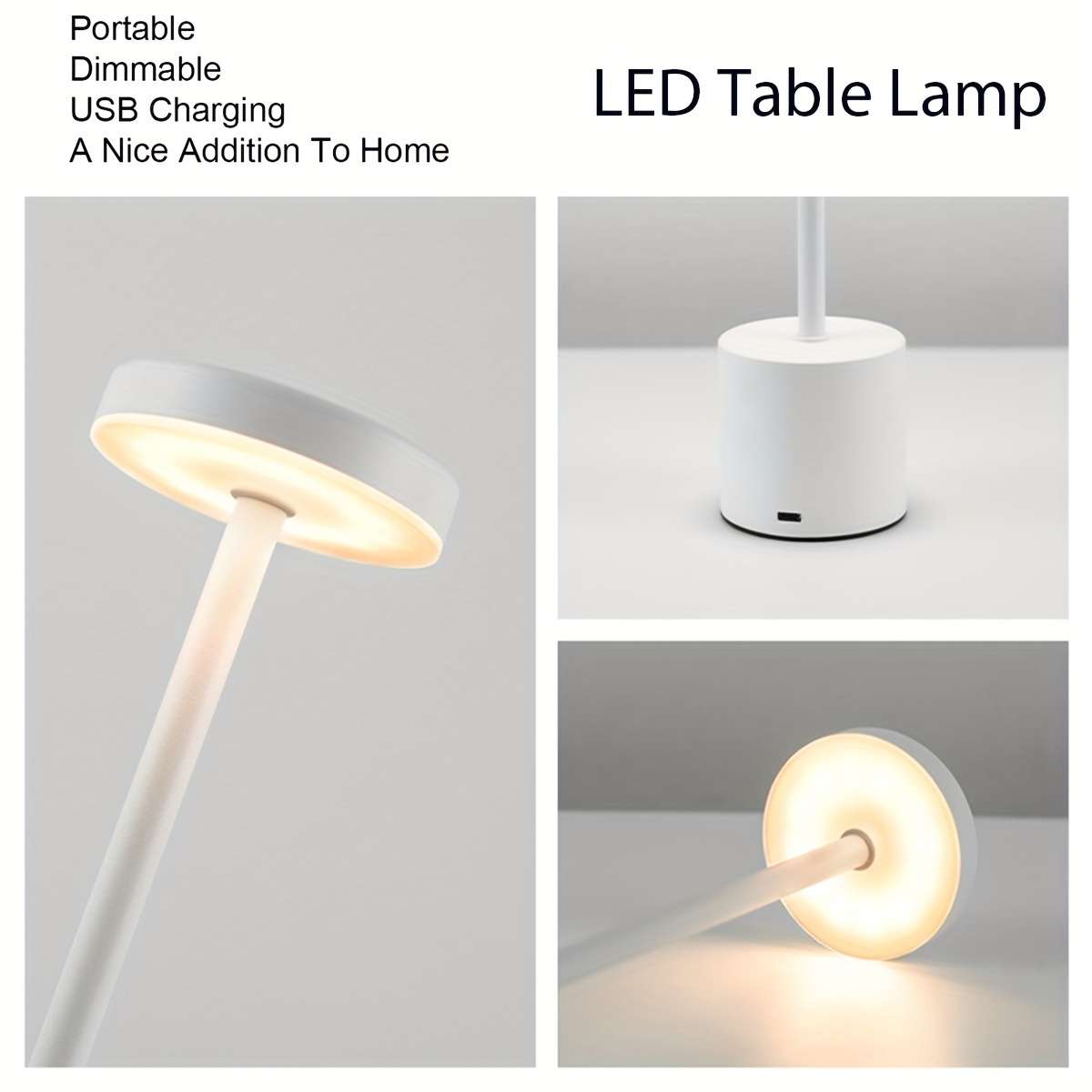 Desk Lamp Color 2Pcs  White