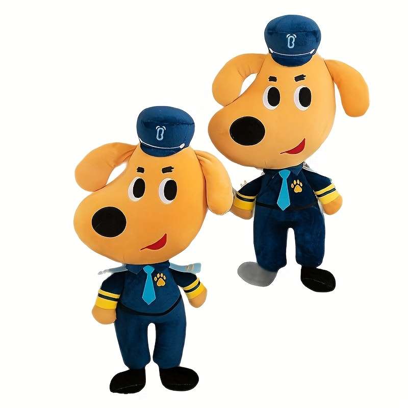 Plush Toys Color Dog With Blue Cloth