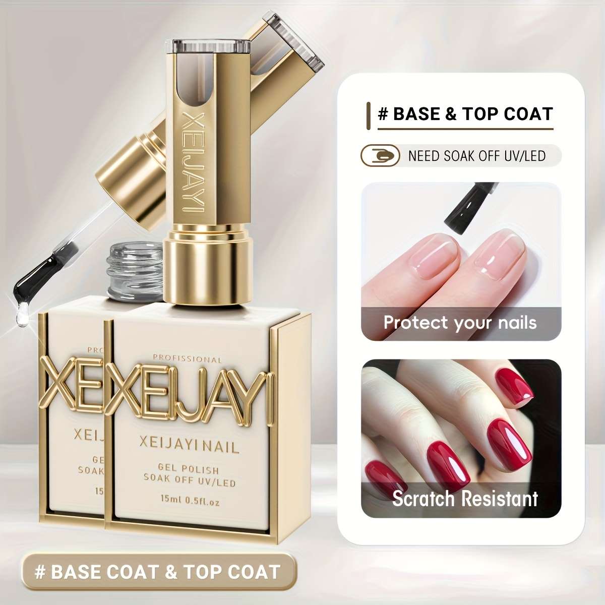 Nail Polish Color 2Pcs Primersealant