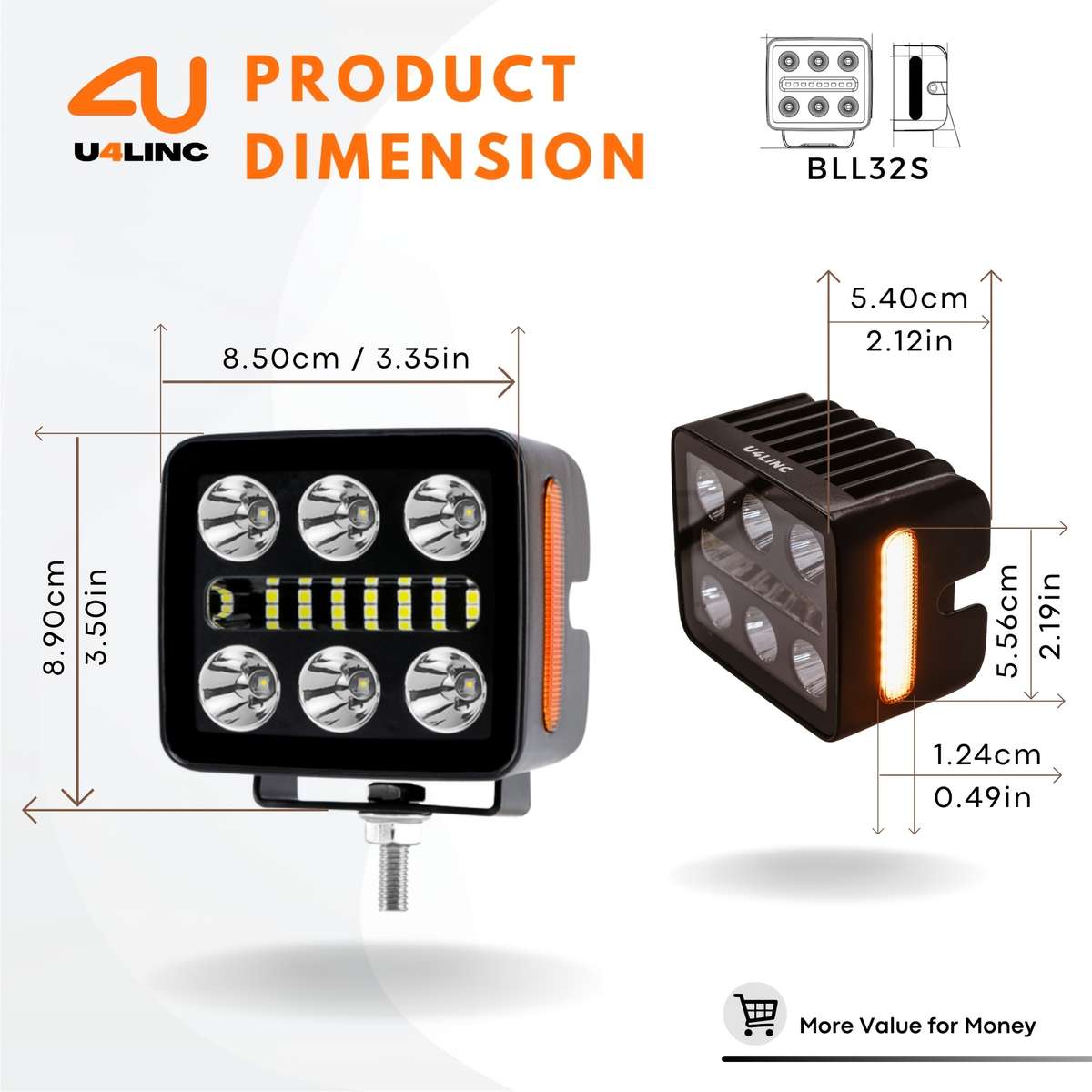 Car Lights Quantity 2Pcs With Amber Light