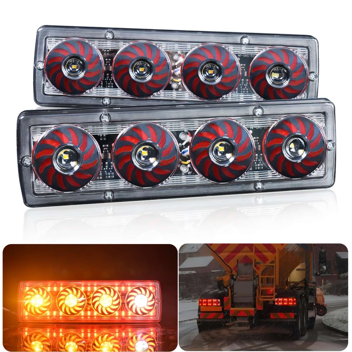 2pcs LED Tail Light Assemblies for Trucks Trailers RVs High Brightness Multi-Purp