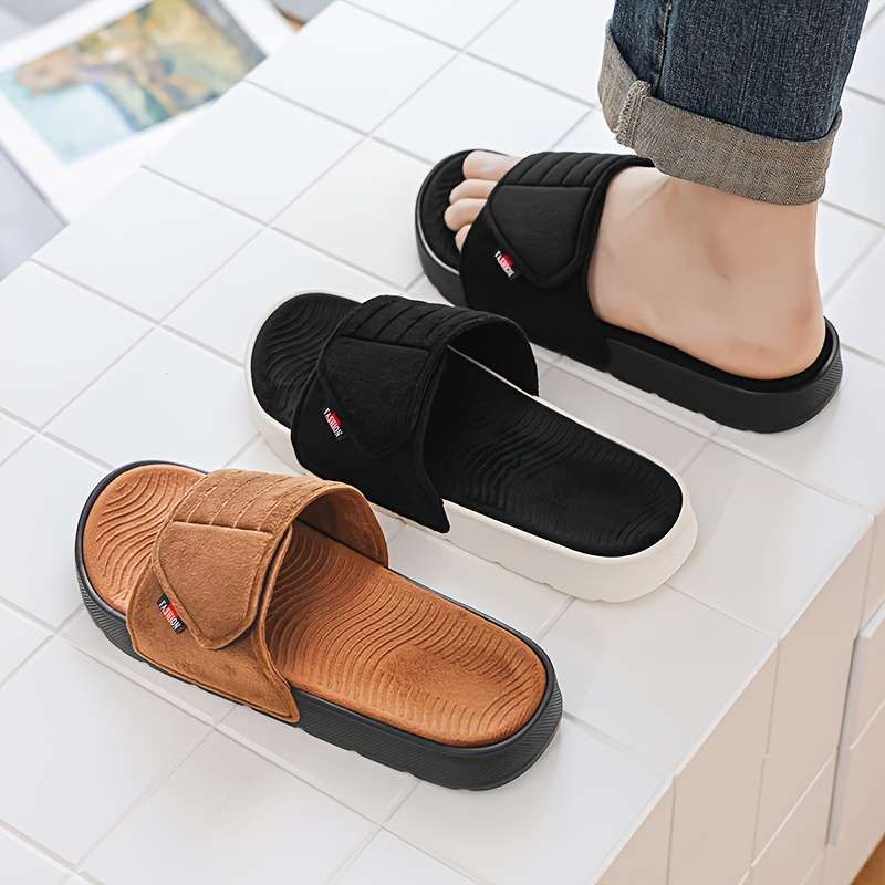 Men Slippers Summer Style Black Size Uk 7