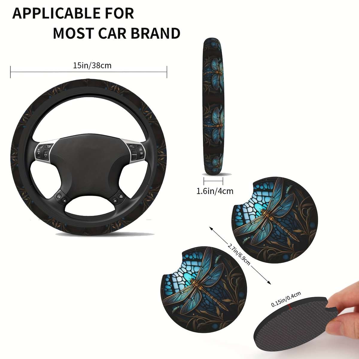 Car Steering Wheel Cover 3Pcs