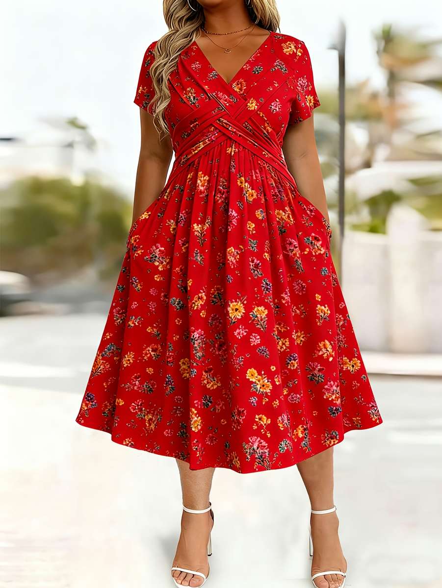 Women S Dress Color Red Size 5Xl