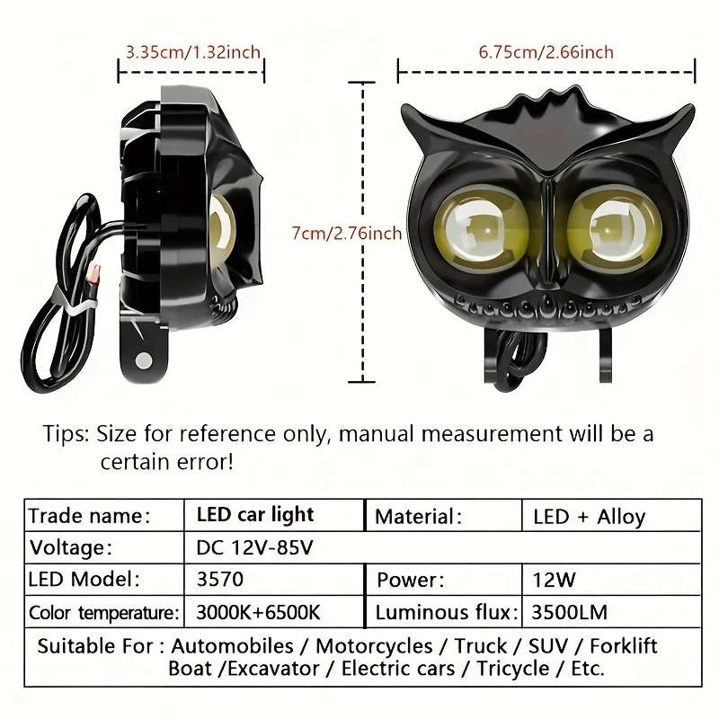 Car Lights Quantity 2Pcswitch