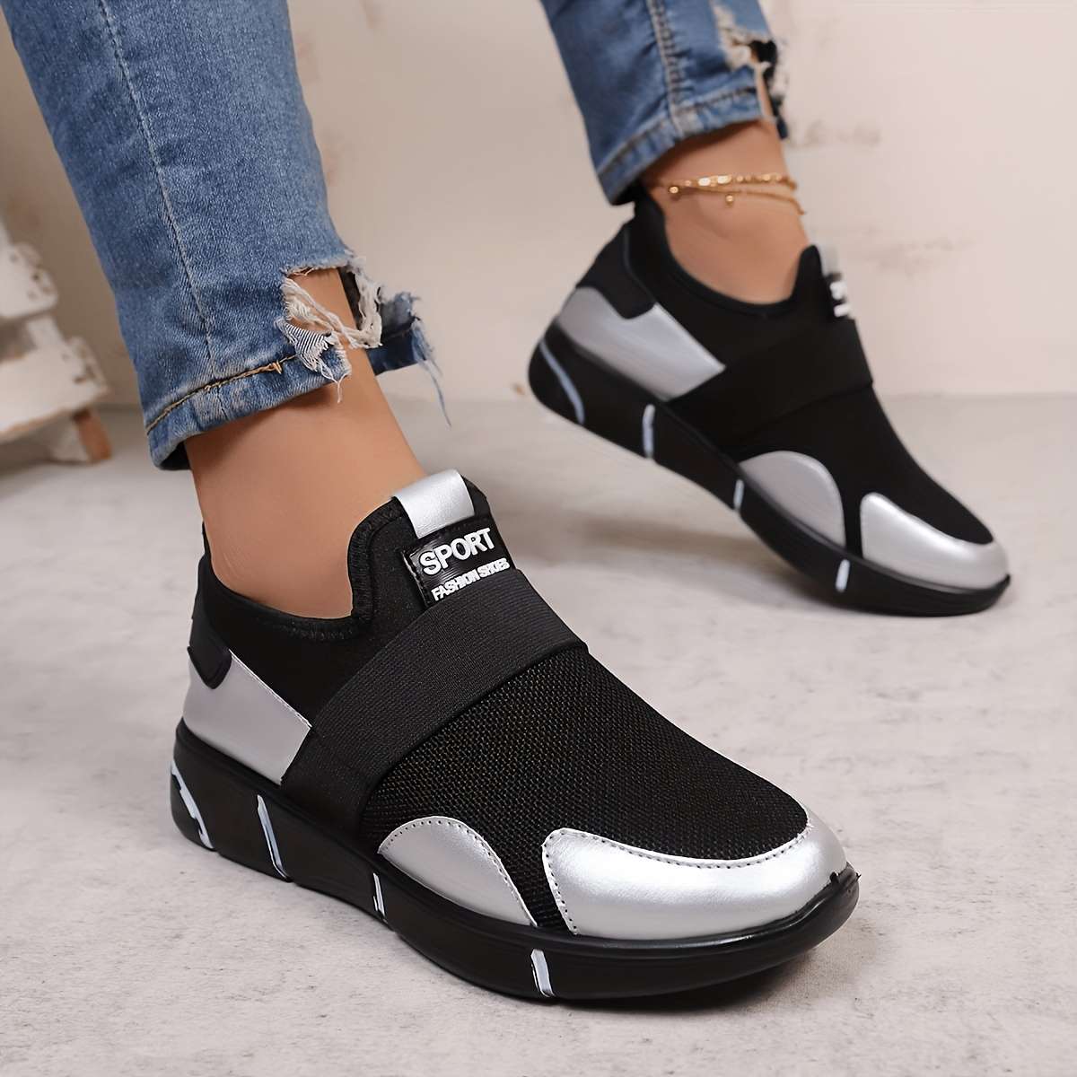 Women S Sneakers Color Silvery Grey Sizeuk 5