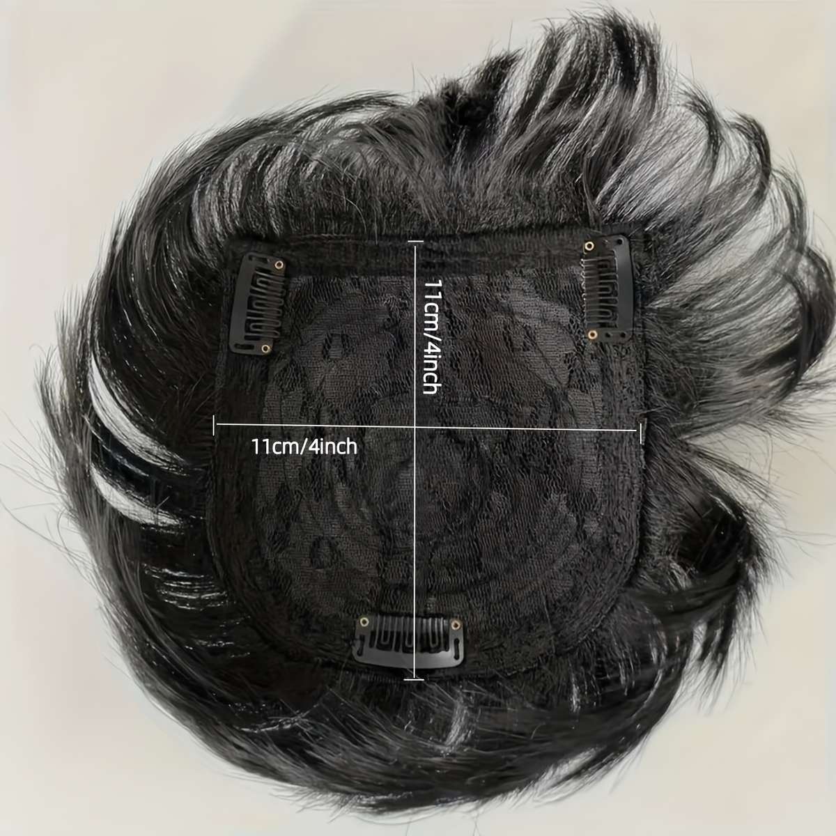Black Mens Wigs Hair Length 10.16Cm