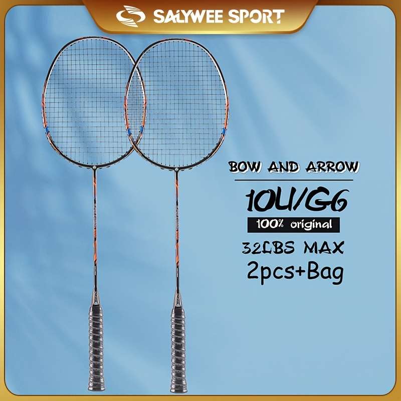 Badminton Racket Color Red 2Pcsfree Bag