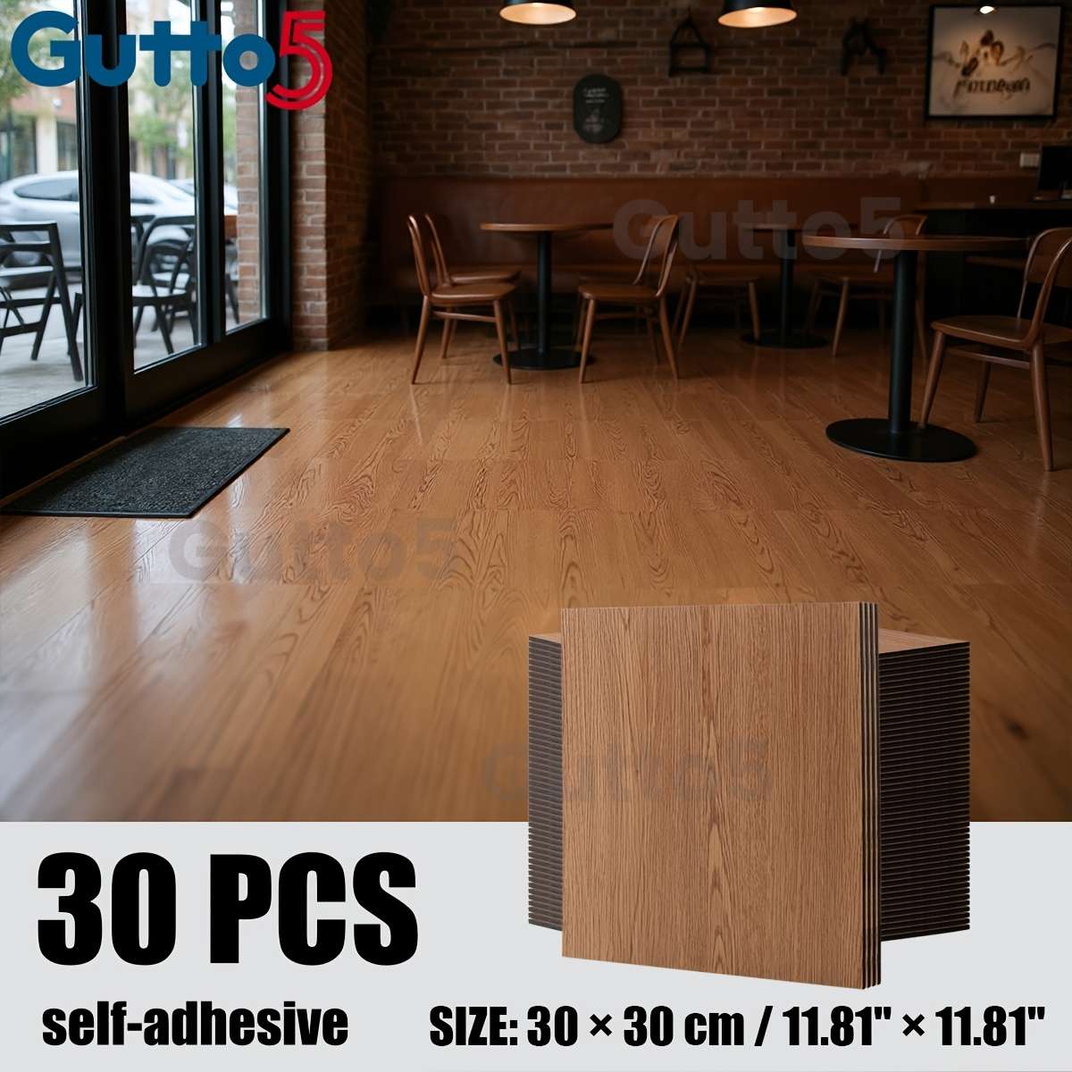 Self Adhesive Floor Stickers 30Pcs 11.8"11.8" 30Cm30Cm Classic Oak