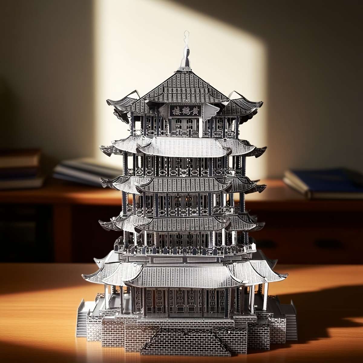 3D Building Model Puzzle Set Items Yellow Crane Tower