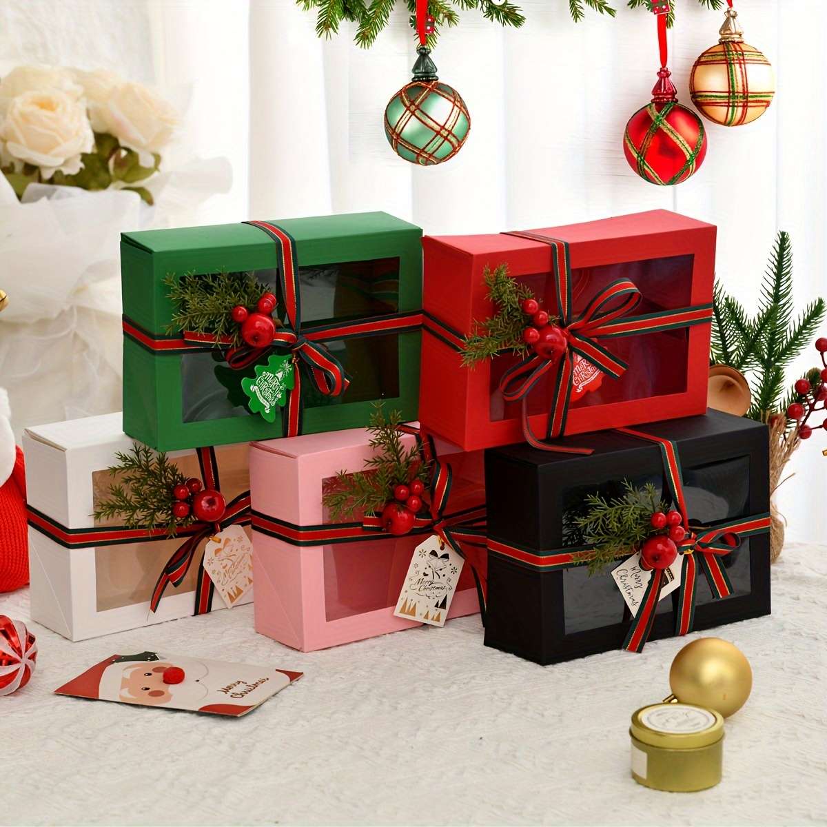 Christmas Gift Boxes Color Green Style Color Gift Box