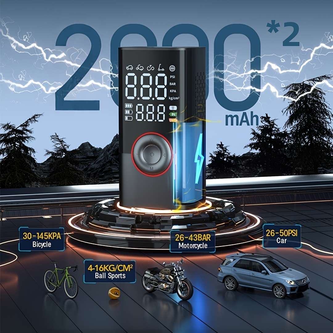 Multifunctional Smart Wireless Digital Display Portable Car Tire Pump