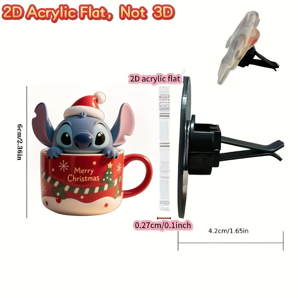 Car Interior Decor Style Cute Stitch Lying In The Cup