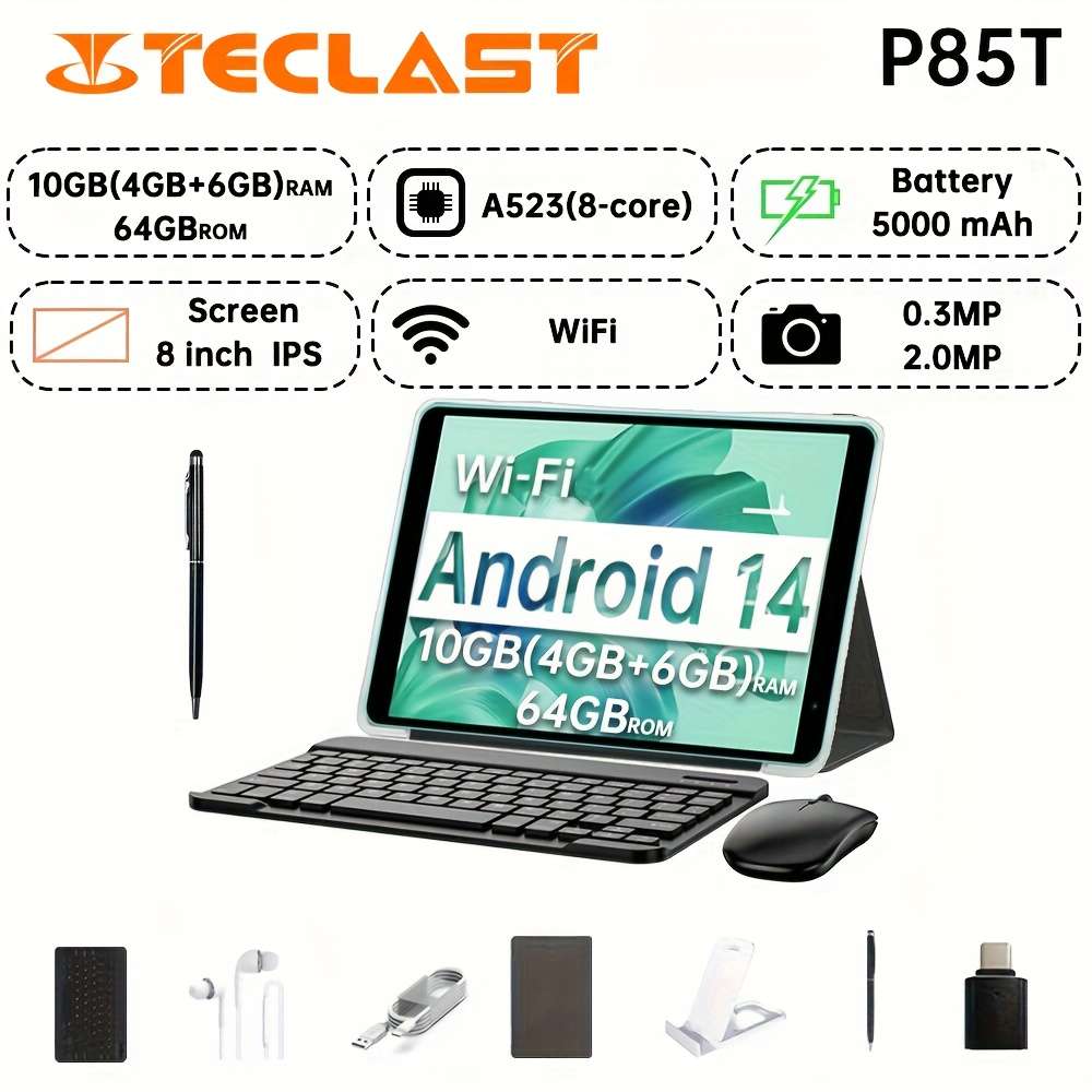 Heavy Duty Teclast P85T 2024 Tablet For Entertainment Crystal Clear Screen 8