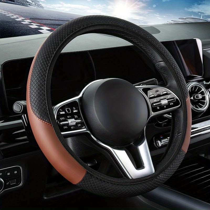 Car Steering Wheel Cover Coffee Color