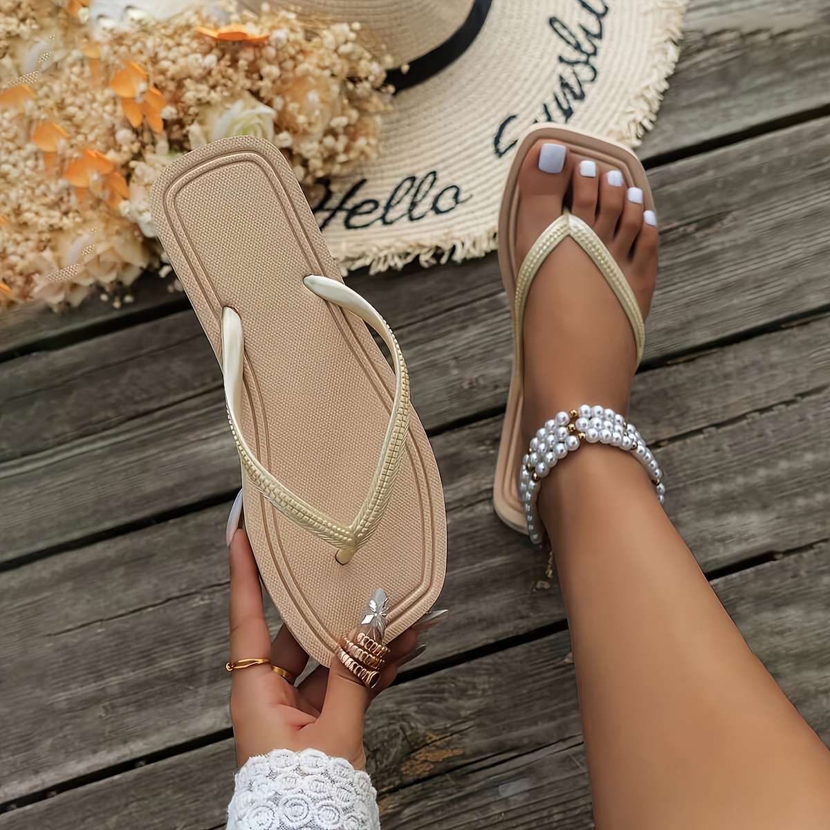 Sandals Color Apricot Size Uk 6.5 7