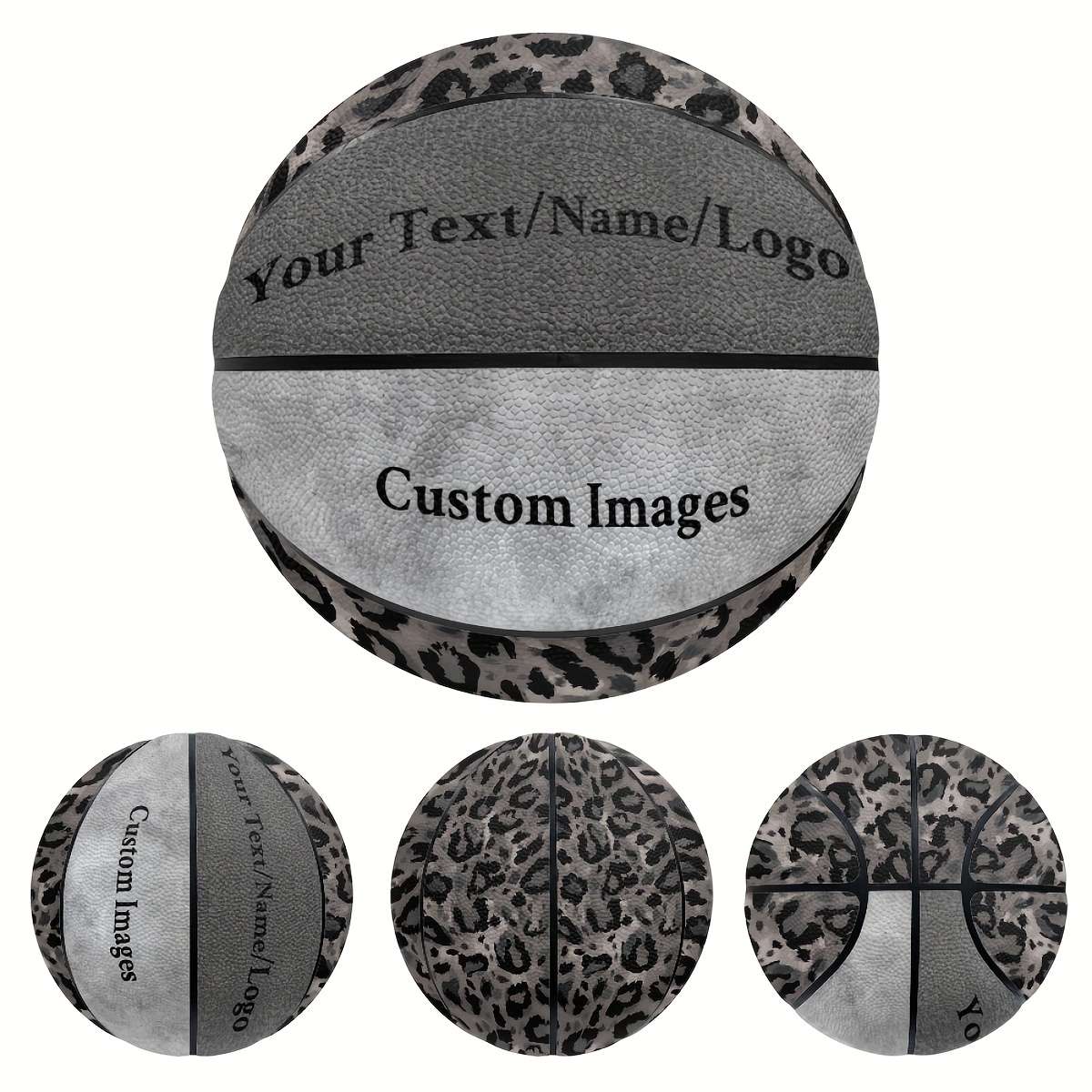 Basketball Color Gray Leopard Print Size7