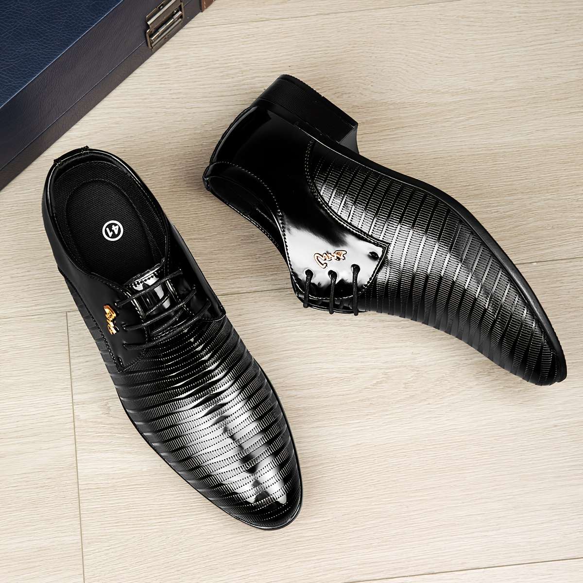 Mens Leather Shoes Color Black 2 Sizeuk 8