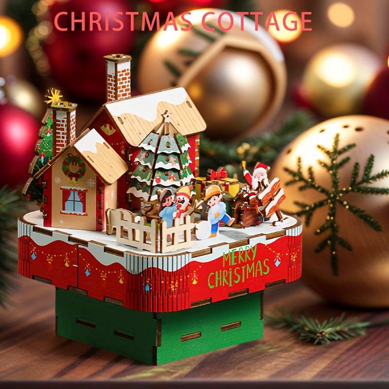 Building Toy Architectural Model Toy Set Model Christmas Cottage